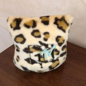 Authentic collectible vintage MTV leopard picture holding pillow